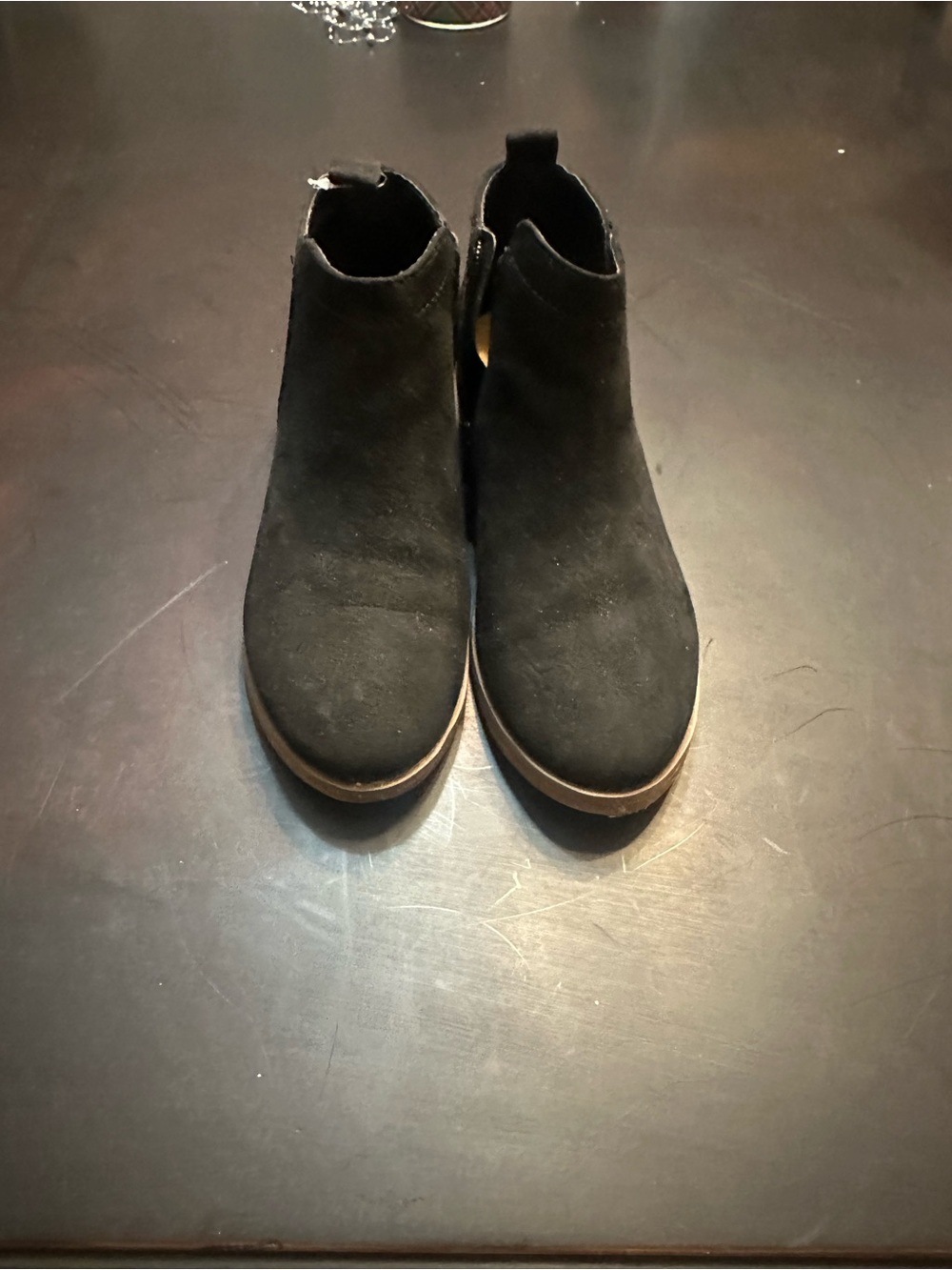 Time and Tru Black Suede Ankle Boots